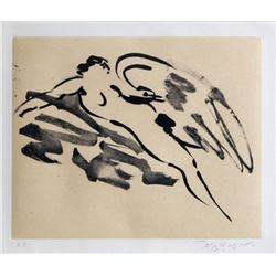 Reuben Nakian, Untitled Nude Figure - 27, Etching and Chine Colle