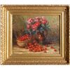 Image 1 : Still Life with Cherries and Roses, Oil Painting
