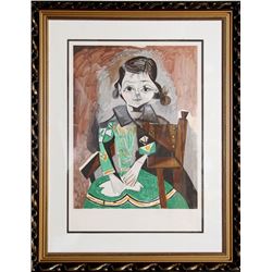 Pablo Picasso, Petite Fille a la Robe Verte (Paloma Picasso), Lithograph