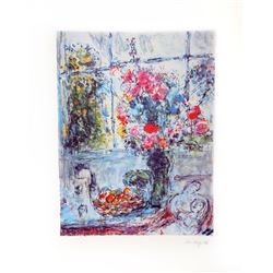 Marc Chagall, Bouquet with Open Window, Lithograph