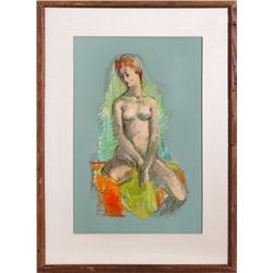 Jan De Ruth, Meditation, Oil and Pastel Drawing