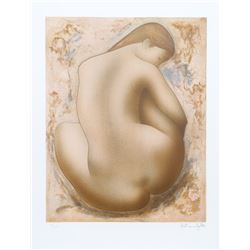Alain Bonnefoit, Seated Nude, Lithograph