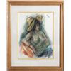 Image 1 : Robert Philipp, Nude in a Yellow Hat, Pastel Drawing