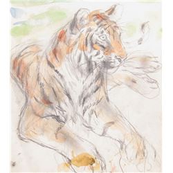 Marshall Goodman, Tiger II, Watercolor Painting