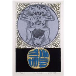 Arun Bose, Image of God, Aquatint Etching