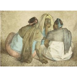 Francisco Zuniga, Grupo de Mujeres Sentadas III, Lithograph