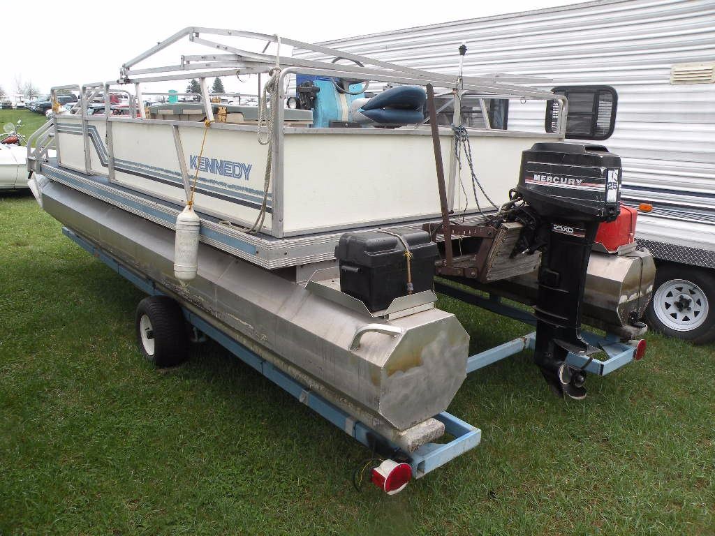1985 20ft Kennedy pontoon w/25hp Merc & trailer SNKHB20401J485