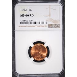 1952 LINCOLN CENT NGC MS-66 RED