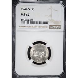1944-S JEFFERSON NICKEL, NGC MS-67!