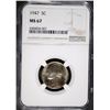 Image 1 : 1947 JEFFERSON NICKEL, NGC MS-67  POPULATION OF ONLY  ( 191 ) COINS