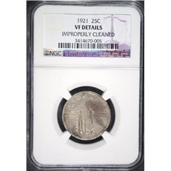 1921 STANDING LIBERTY QUARTER, NGC VF  (cleaned)