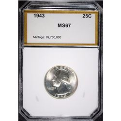1943 WASHINGTON QUARTER, PCI SUPERB BU+