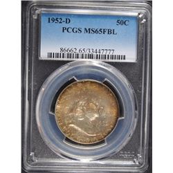1952-D FRANKLIN HALF DOLLAR, PCGS MS-65 FBL  COLOR!