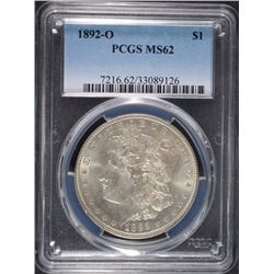 1892-O MORGAN SILVER DOLLAR, PCGS MS-62