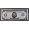 Image 1 : 1914 $5.00 FEDERAL RESERVE NOTE (FR.854) #C27519599A CH.XF