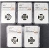 Image 1 : 1946-S, 1948-D, 1949-D, 1955-S & 1957 ROOSEVELT DIMES, NGC MS-65