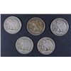 Image 2 : 5 - WALKING LIBERTY HALF DOLLARS - 1923-S G, '34-D G, '34 VG, '35 FINE '36  FINE