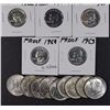 Image 1 : SILVER LOT; 5-PROOF QTRS 1960, '61, '62, '63, '64 & 10-1968 UNC KENNEDY HALF $