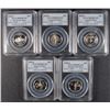 Image 1 : 1999 S SILVER PROOF QUARTER SET 5 COINS - ALL PCGS PR69DCAM !