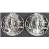 Image 1 : ( 2 ) 1987 AMERICAN SILVER EAGLES, BETTER DATE
