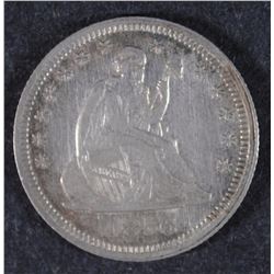 1856 SEATED QUARTER, AU