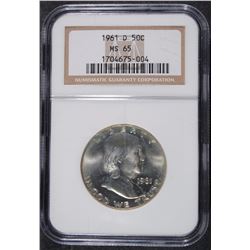 1961-D FRANKLIN HALF NGC MS-65
