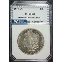 1878-CC MORGAN SILVER DOLLAR, PCI CHOICE BU