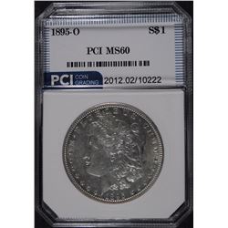 1895-O MORGAN SILVER DOLLAR, PCI BU  BETTER DATE, VERY RARE IN BU!!