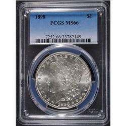 1898 MORGAN SILVER DOLLAR, PCGS MS-66 WHITE  SUPERB!
