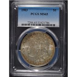 1903 MORGAN SILVER DOLLAR, PCGS MS-65  GEM!