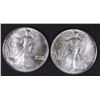 Image 1 : ( 2 ) GEM BU 1986 AMERICAN SILVER EAGLES ( FIRST YEAR OF ISSUE )