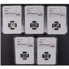 Image 1 : 1946-S, 1949-D, 1950-D, 1953-S & 1955 ROOSEVELT DIMES, NGC MS-66