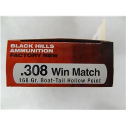 20 Black Hills .308 Win Match 168 gr BTHP