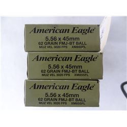 60 American Eagle 5.56 62 gr FMJ BT Ball