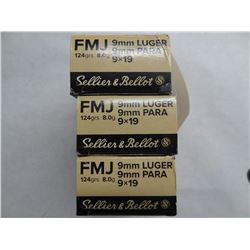 150 Sellier & Bellot 9mm Luger 124 gr FMJ