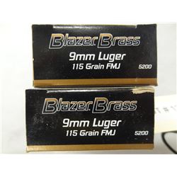100 Blazer Brass 9mm Luger 115 gr FMJ