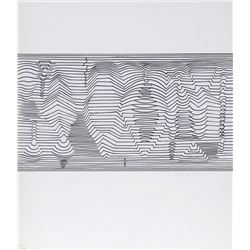 Victor Vasarely, Descartes from Naissances, Plate 9, Screenprint