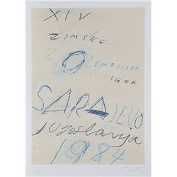 Cy Twombly, Sarajevo, Lithograph with Aquatint Etching