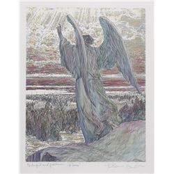 Guillaume Azoulay, Angel and Joshua (Color), Etching
