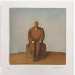 Garif Basyrof, Seated Man, Aquatint Etching