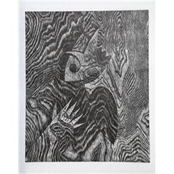 Suzanne Caporael, Not You Again, Woodcut