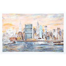 Kamil Kubik, East River, Lithograph