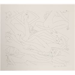 Knox Martin, Dancing Nudes - V, Etching