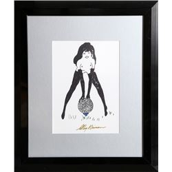 LeRoy Neiman, Girl with Golf Ball Femlin for Playboy, Marker Drawing