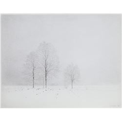 Gunnar Norman, Vinterslant, Charcoal Drawing