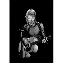 Mick Rock, David Bowie with Acoustic Guitar, Photograph