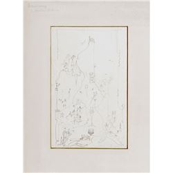 Eugen von Kahler, David and Bathsheva, Ink Drawing