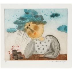 Christine Amarger, Waiting, Aquatint Etching