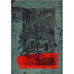 Antoni Clave, En vert et rouge, Carborundum Aquatint Etching