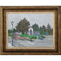 Denis Paul Noyer, Waterfront House, Oil Painting